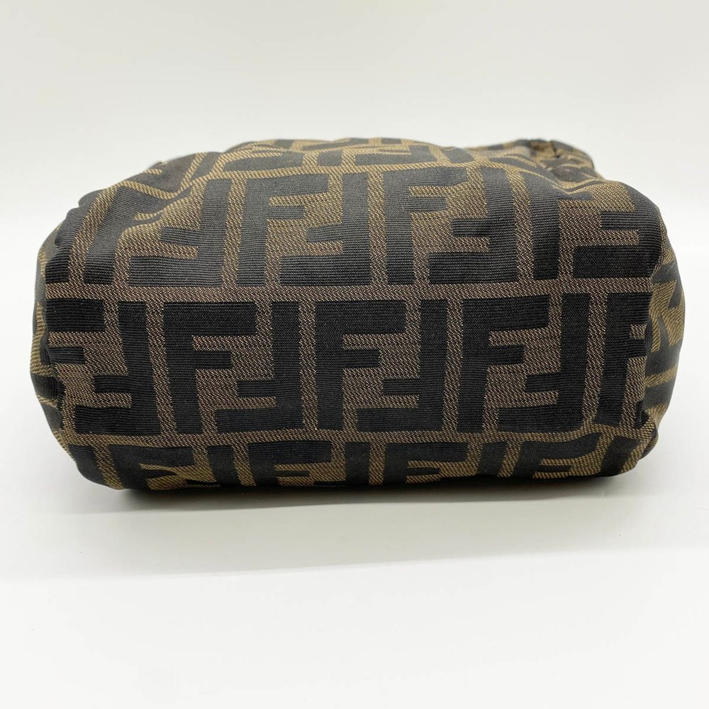 Authentic FENDI 2151/26541/009 Mini Handbag Pouch Zucca Nylon Canvas Khaki Brown - Picture 2 of 7